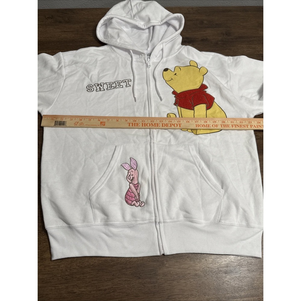 Disney‎ Winnie The Pooh Licensed Zip Up Hoodie Sweatshirt Embroidered Size Large - Picture 9 of 11